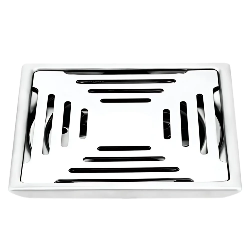 SS202 6 x 6 Inch" Diamond Square Floor Trap with Cockroach Jali - GribonHome