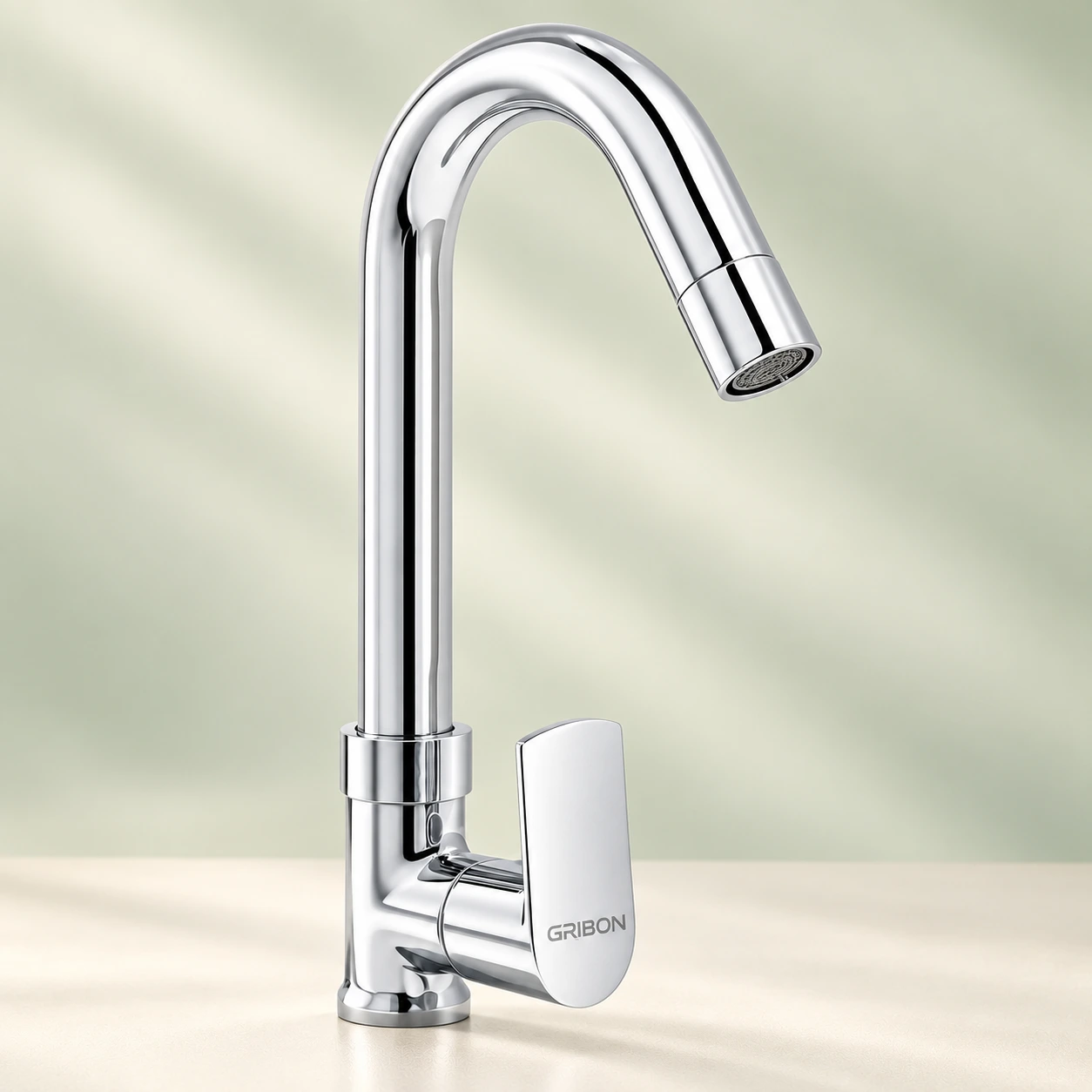 Brass Viber Swan Neck W/ Flange - GribonHome
