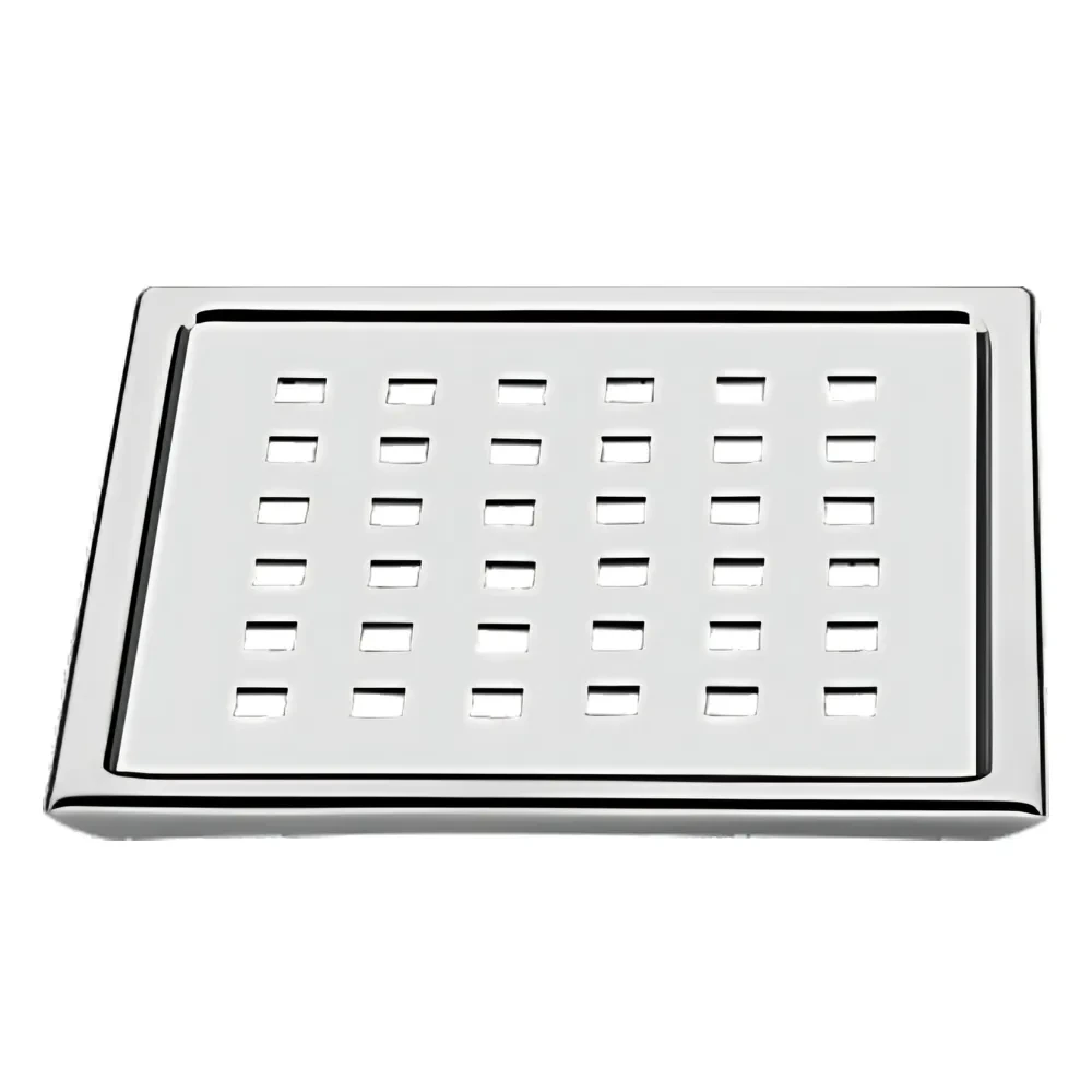 SS202 6 x 6 Inch" Vivid Square Floor Trap with Cockroach Jali - GribonHome