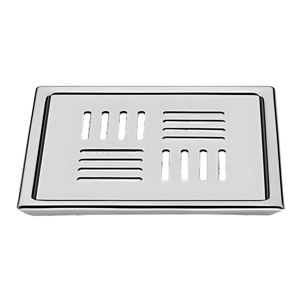 SS202 6 x 6 Inch" Pulse Square Floor Trap with Cockroach Jali - GribonHome