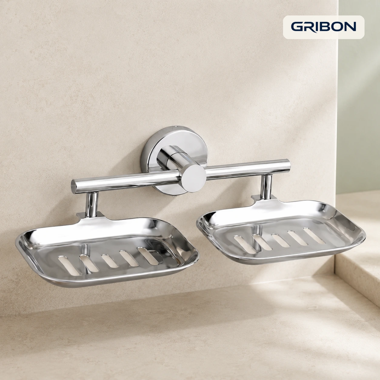 SS202 Nexa Double Soap Dish Premium - GribonHome