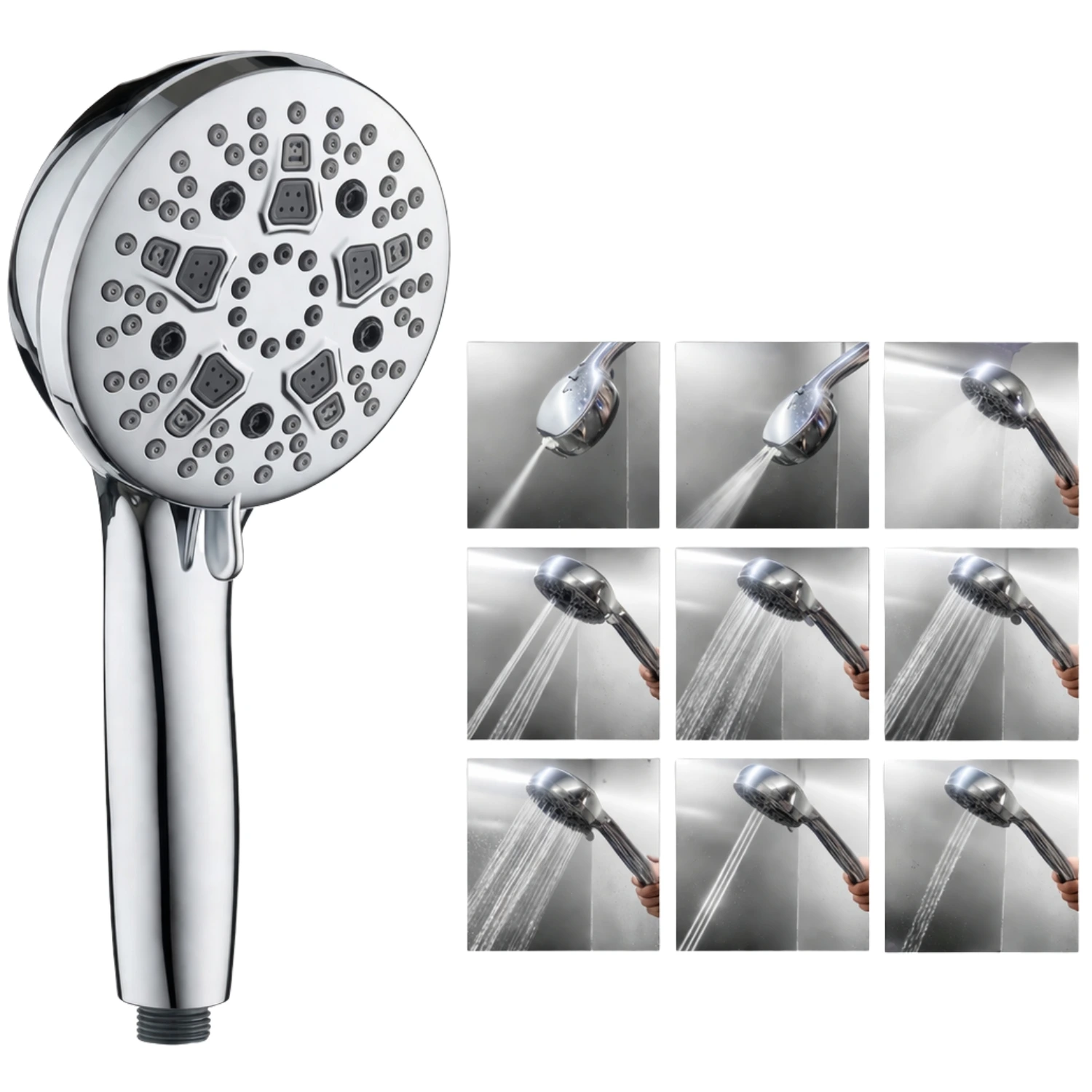 ABS 9-in-1 Hand Shower with 1.5 M Shower Tube - GribonHome