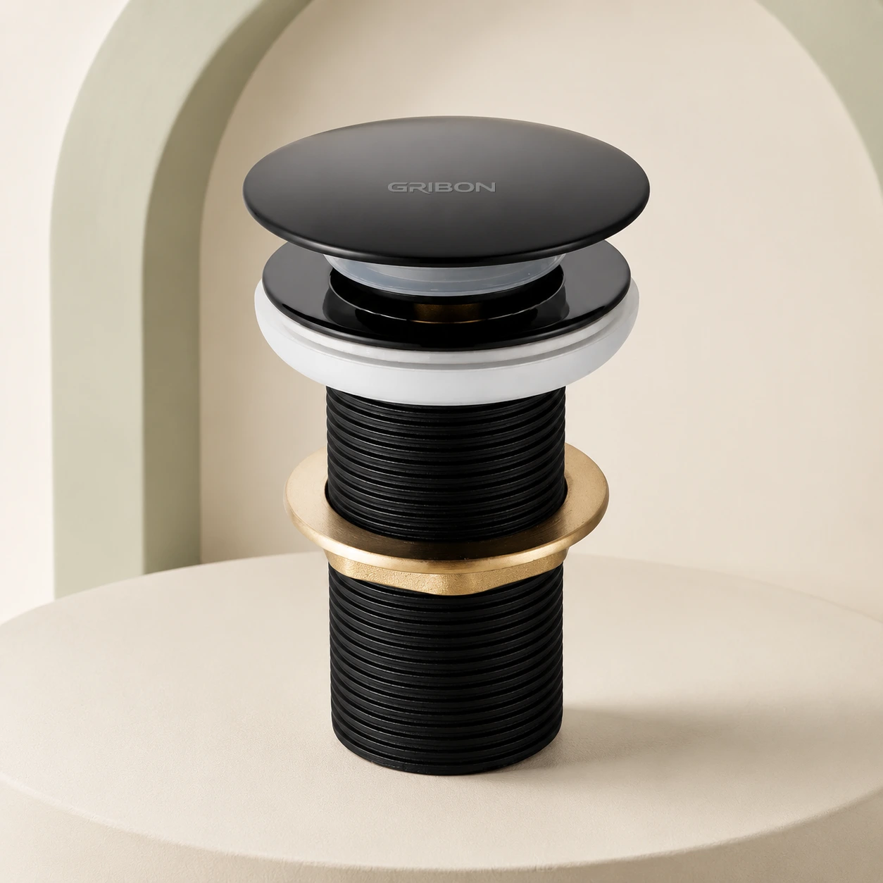 SS 5" Pop Up Waste Coupling Matt Black - GribonHome
